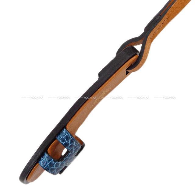 エルメス バッグチャーム "オラン ナノ" ブルーぺトロール/ナチュラルサブレ リザード/ヴォーバトラー 新品