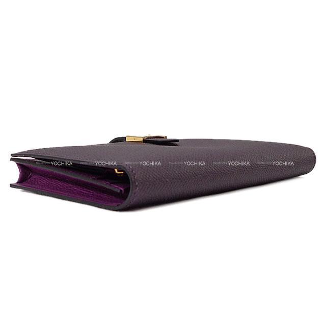 HERMES エルメス 長財布 ベアンスフレ ヴェルソ レザン/アネモネ エプソン ゴールド金具 新品