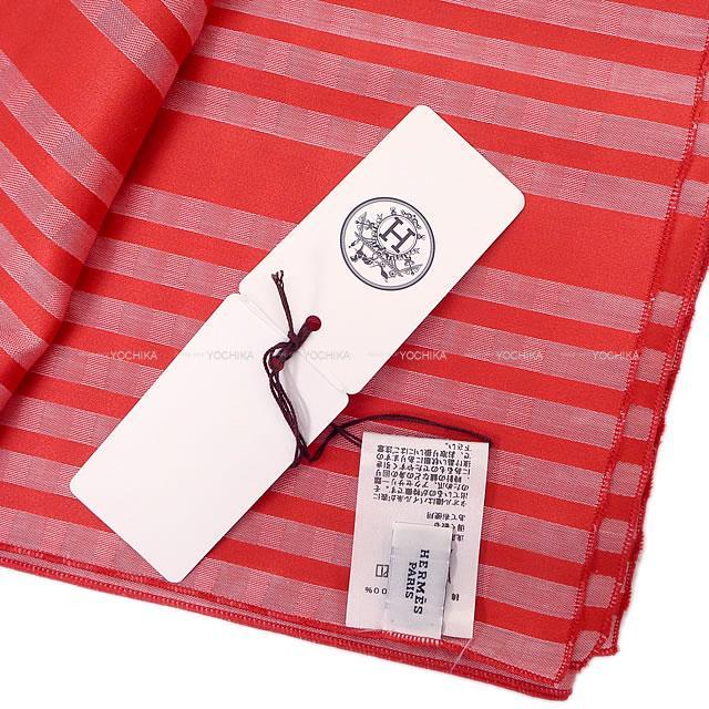 HERMES エルメス 大判 ストール ショール "HERMES BAIN" ルージュ/ジョーヌ コットン100% 新品