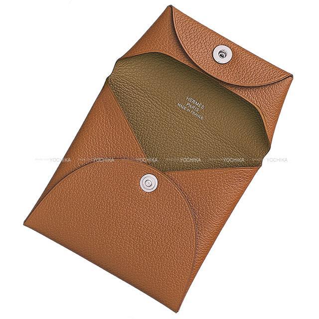 HERMES エルメス バスティア ヴェルソ コインケース ゴールド/ベージュドゥワイマール エバーカラー シルバー金具 新品