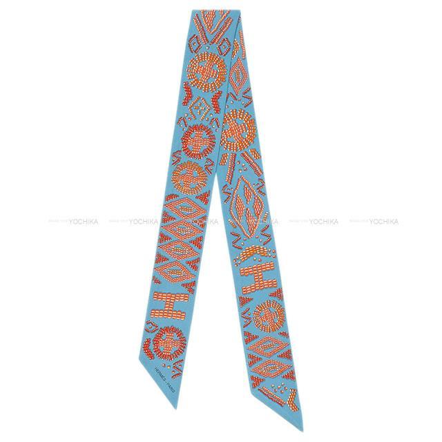 HERMES エルメス スカーフ ツイリー ケリーアンペルル ブルーアズール  