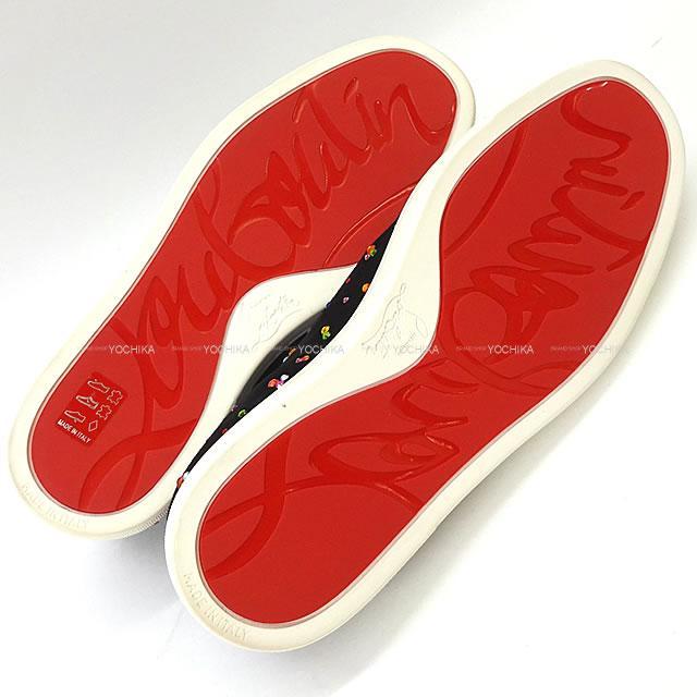 Christian Louboutin クリスチャン ルブタン ラインストーン スリッポン スニーカー 4035 38 5 黒 マルチカラースエード 新品未使用