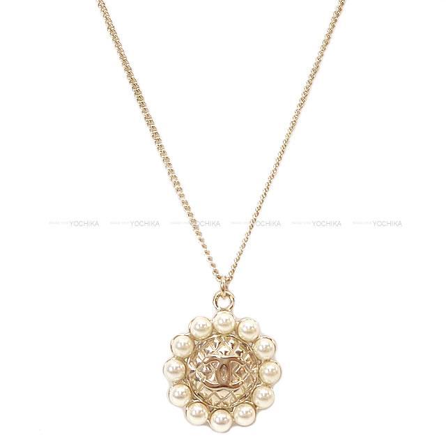 2020年 新作 CHANEL シャネル ラウンドパール ココ マトラッセ ネックレス ゴールド金具 AB0652 新品
