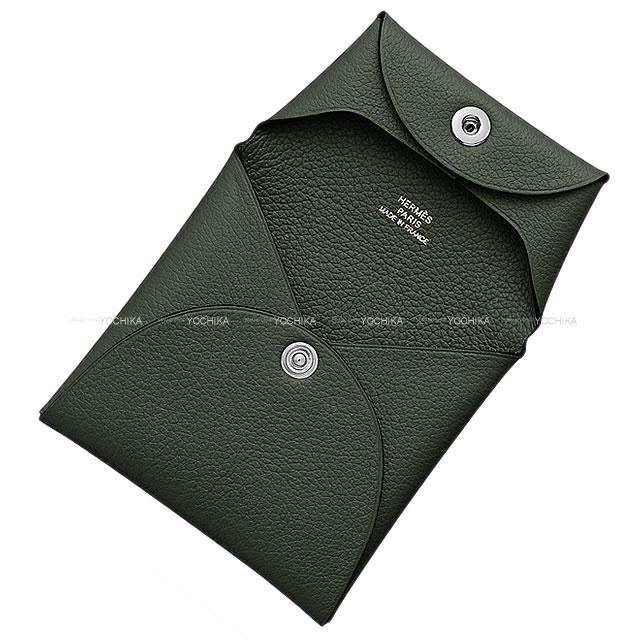 HERMES エルメス コインケース バスティア ヴェールアングラス エバーカラー シルバー金具 新品