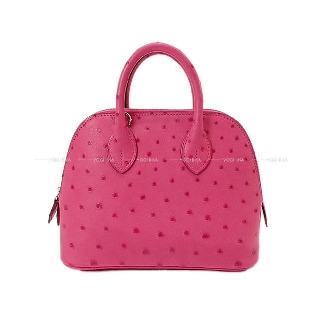 HERMES エルメス ショルダーバッグ ボリード 1923 ミニ ローズティリアン オーストリッチ シルバー金具 新品未使用