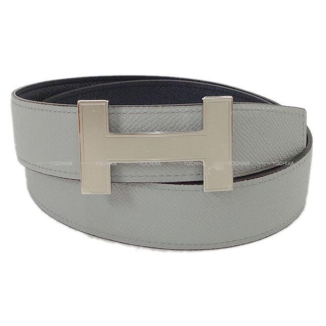 HERMES エルメス メンズ リバーシブル Hベルト "クイズ" #90 ブルーインディゴ/ブルーグラシエ 新品未使用