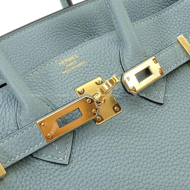 HERMES エルメス ハンドバッグ バーキン25 シエル トゴ ゴールド金具 新品
