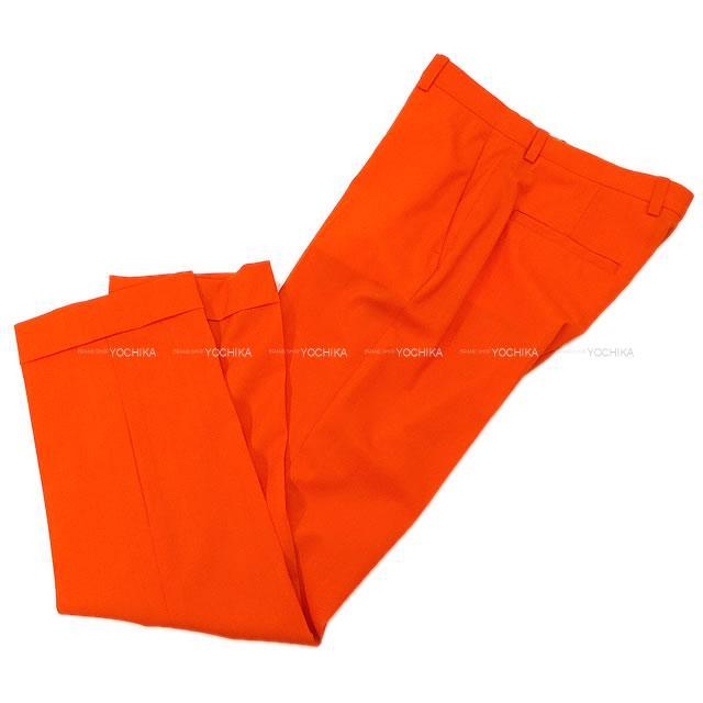 HERMES エルメス レディース シガレットパンツ スラックス #34 オレンジ ウール100% 新品未使用