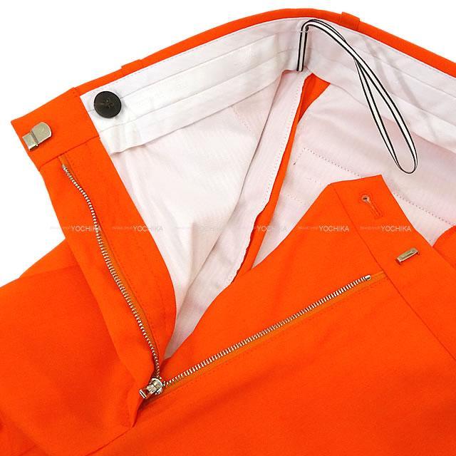 HERMES エルメス レディース シガレットパンツ スラックス #34 オレンジ ウール100% 新品未使用