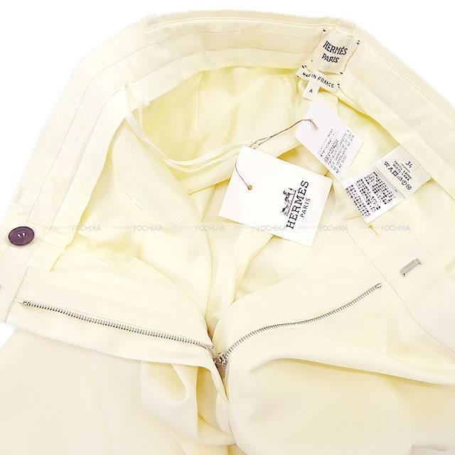 HERMES エルメス レディース シガレットパンツ スラックス #34 エクリュ ウール100% 新品未使用