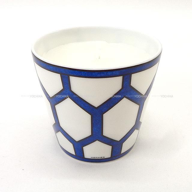 エルメス キャンドルカップ "ブルーダイユール" 青(ブルー)X白(ホワイト) ポーセリン(陶器) 新品