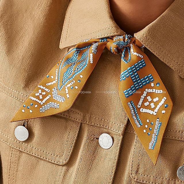 HERMES エルメス スカーフ ツイリー ケリーアンペルル ミール/ブルー  