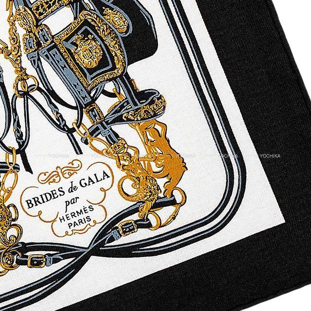 HERMES エルメス スカーフ カレ20 ナノ ブリッドドゥガラ 黒 (ブラック  