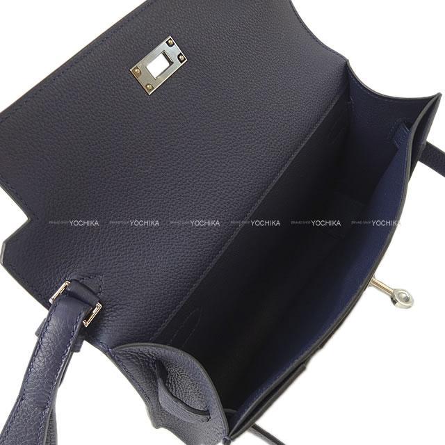 エルメス クラッチポーチ バッグ "ケリーデペッシュ25" ブルーニュイ トゴ シルバー金具 新品