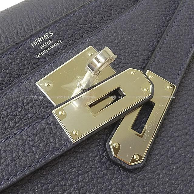 エルメス クラッチポーチ バッグ "ケリーデペッシュ25" ブルーニュイ トゴ シルバー金具 新品