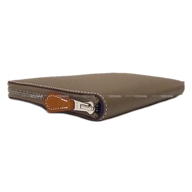エルメス アザップ シルクイン 財布 "One Two Three" エトープ (エトゥープ) 新品