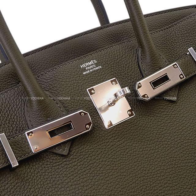 HERMES エルメス ハンドバッグ バーキン30 ヴェールマキ トゴ シルバー