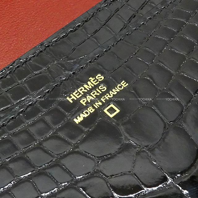 HERMES エルメス 長財布 コンスタンスロング ヴェルソ 黒 クロコダイル アリゲーター 新品