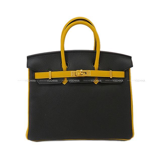 HERMES エルメス バーキン25 スペシャルオーダー 黒(ブラック)/ジョーヌアンブル トゴ ゴールド金具 新品