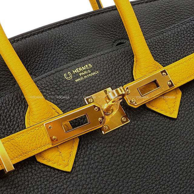 HERMES エルメス バーキン25 スペシャルオーダー 黒(ブラック)/ジョーヌアンブル トゴ ゴールド金具 新品