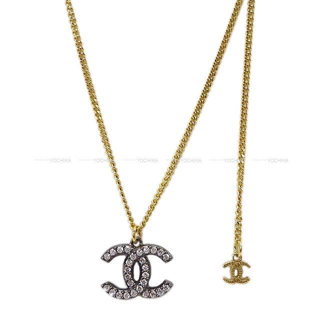 シャネル ラインストーン メタル ココマーク ネックレス メタル  