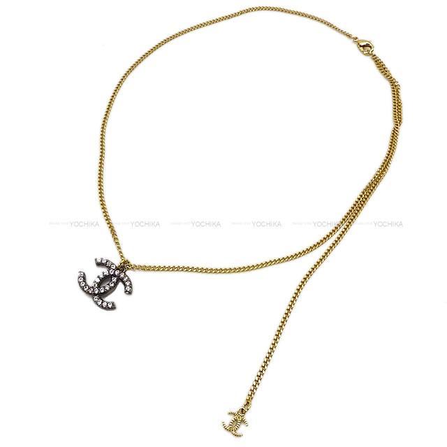 シャネル ラインストーン メタル ココマーク ネックレス メタル＆ゴールド金具 AB4185 新品