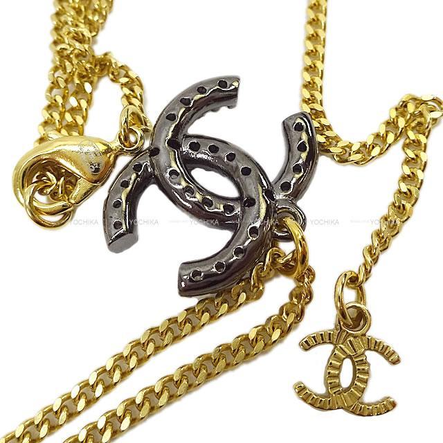 シャネル ラインストーン メタル ココマーク ネックレス メタル＆ゴールド金具 AB4185 新品