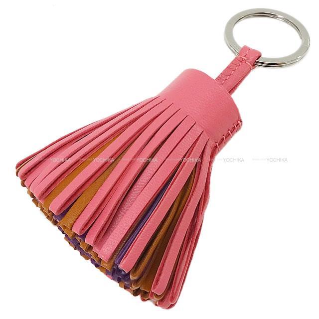 HERMES エルメス フリンジ キーホルダー カルメン トリコロール ローズアザレXパンドエピスXヴァイオレット アニューミロ