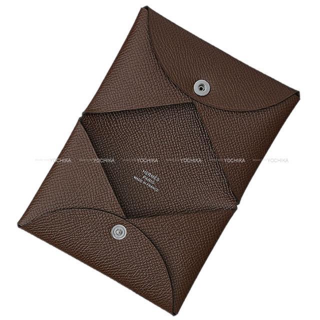 HERMES エルメス カードケース Calvi(カルヴィ) ショコラ エプソン D