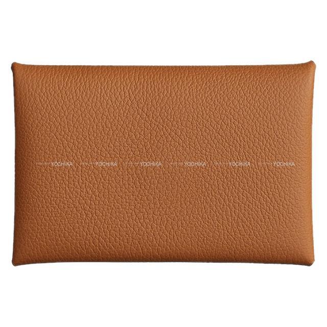 HERMES エルメス カードケース Calvi(カルヴィ) ヴェルソ ゴールド/ベージュドワイマール エバーカラー