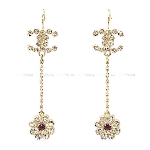 CHANEL】18C フラワーピアス ラインストーン