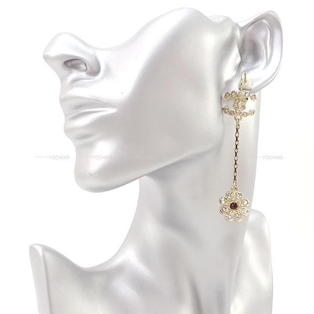 CHANEL】18C フラワーピアス ラインストーン