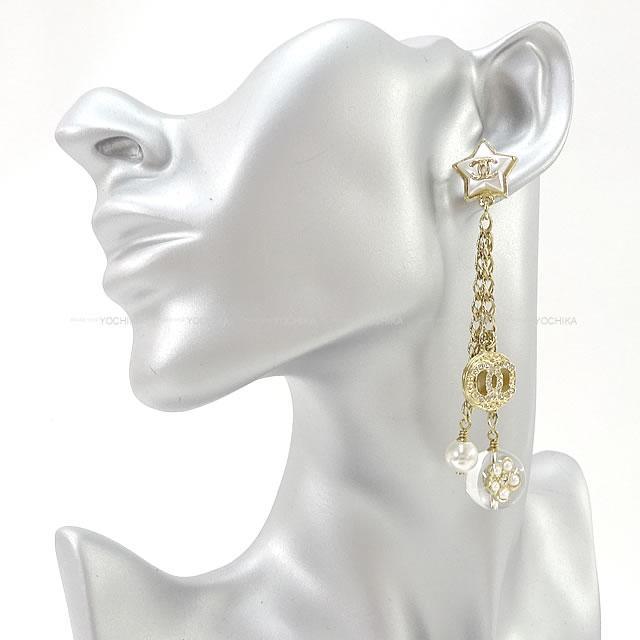 2019年 秋冬 CHANEL シャネル スター ココマーク パール ぶらさがり ピアス AB2554 新品未使用