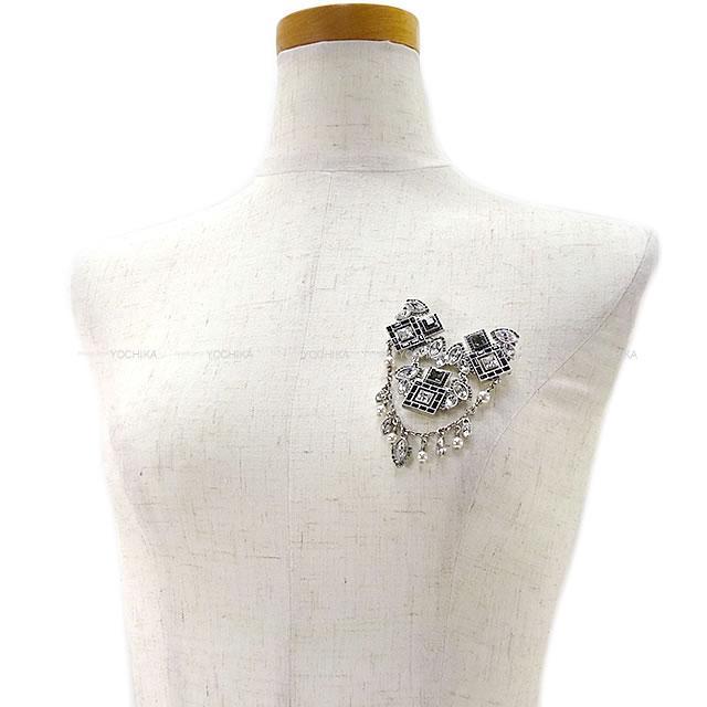 CHANEL シャネル クリスタル ビジュー ストラス ゴシック ブローチ A15K シルバー金具 新品未使用