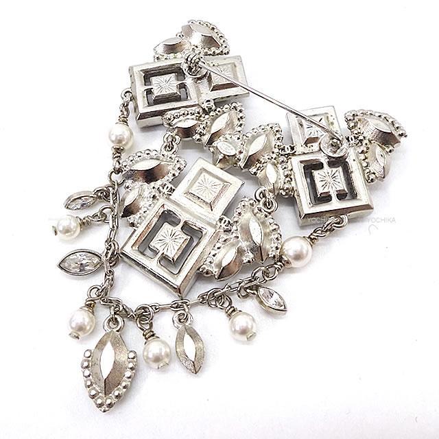 CHANEL シャネル クリスタル ビジュー ストラス ゴシック ブローチ A15K シルバー金具 新品未使用