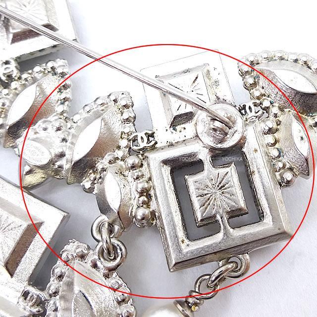 CHANEL シャネル クリスタル ビジュー ストラス ゴシック ブローチ A15K シルバー金具 新品未使用