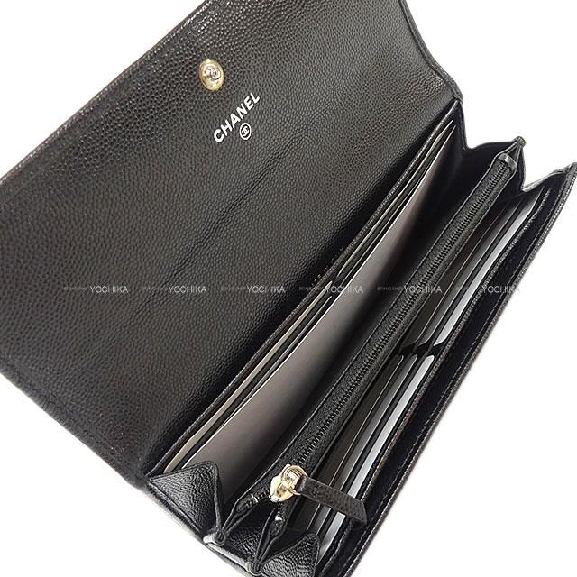 CHANEL シャネル セブルガ フラップ 長財布 キャビアスキン 黒(ブラック) シルバー金具 A46422 新品未使用