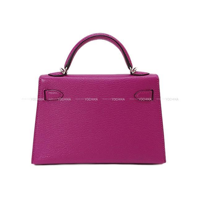 HERMES エルメス ショルダーバッグ ケリー ミニ ドゥ ケリー 外縫い ローズパープル シェーブル シルバー金具 新品同様