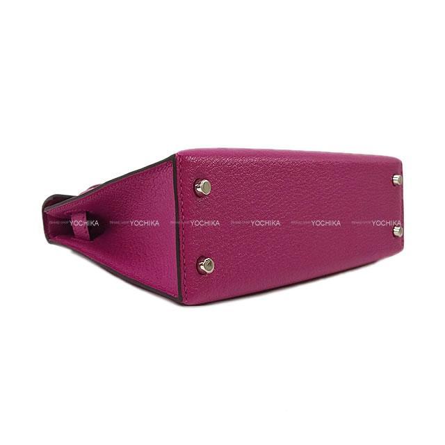 HERMES エルメス ショルダーバッグ ケリー ミニ ドゥ ケリー 外縫い ローズパープル シェーブル シルバー金具 新品同様