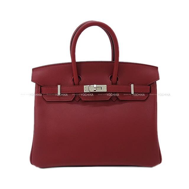 HERMES エルメス ハンドバッグ バーキン25 ルージュヴィフ ヴォージョナサン シルバー金具 新品