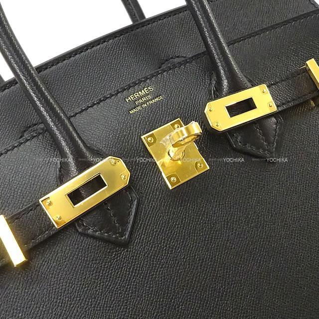 HERMES エルメス ハンドバッグ バーキン25 セリエ 外縫い 黒(ブラック) ヴォーマダム ゴールド金具 新品