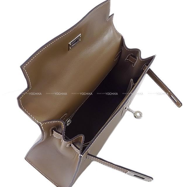 HERMES エルメス ハンドバッグ ケリー25 外縫い エトープ(エトゥープ) ヴォータデラクト シルバー金具 新品