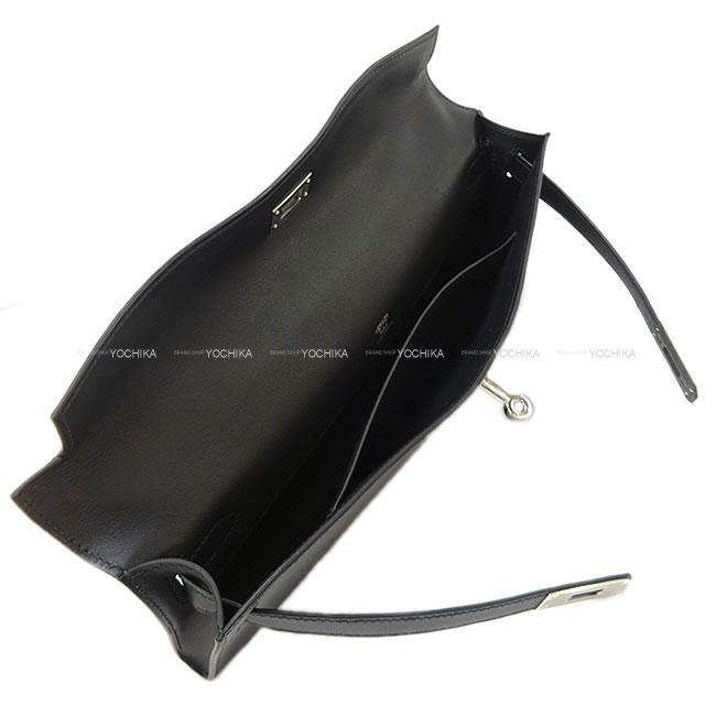 エルメス クラッチ ハンドバッグ ケリーカット 黒(ブラック) スイフト シルバー金具 新品