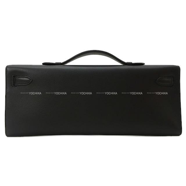 エルメス クラッチ ハンドバッグ ケリーカット 黒(ブラック) スイフト シルバー金具 新品