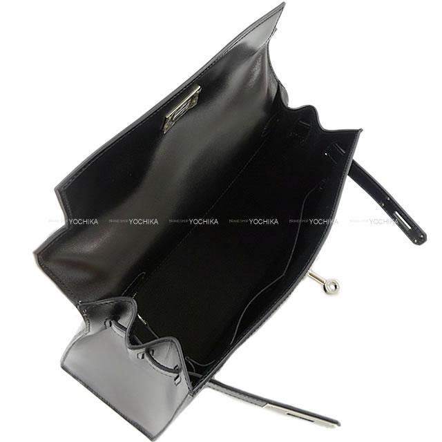 HERMES エルメス ハンドバッグ ケリー28 外縫い 黒(ブラック) ボックスカーフ シルバー金具 新品