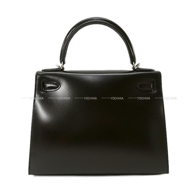 HERMES エルメス ハンドバッグ ケリー28 外縫い 黒(ブラック) ボックスカーフ シルバー金具 新品