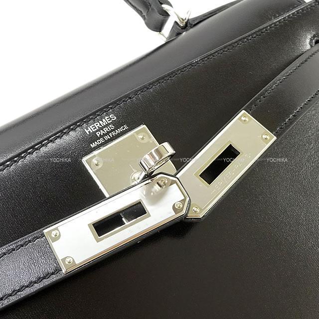 HERMES エルメス ハンドバッグ ケリー28 外縫い 黒(ブラック) ボックスカーフ シルバー金具 新品