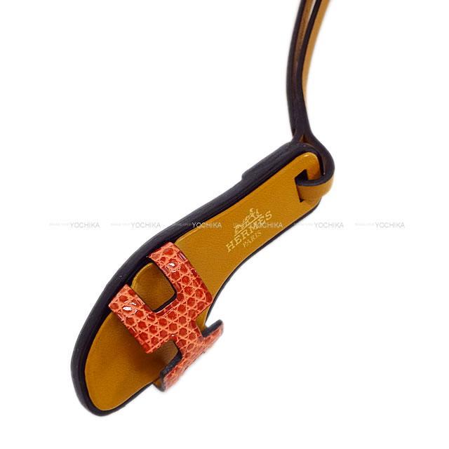 HERMES エルメス バッグチャーム "オラン ナノ" サンギンヌ/ナチュラルサブレ/黒