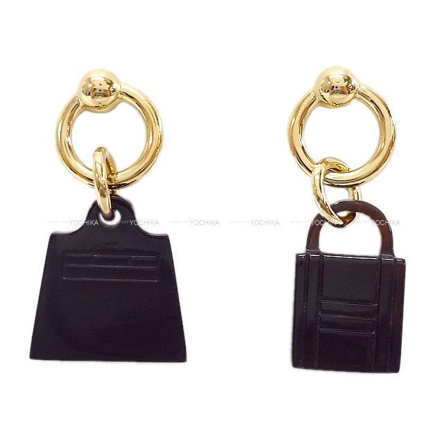 HERMES エルメス ピアス "アミュレット マロキニエ" カデナ&ケリー モチーフ バッファローホーン