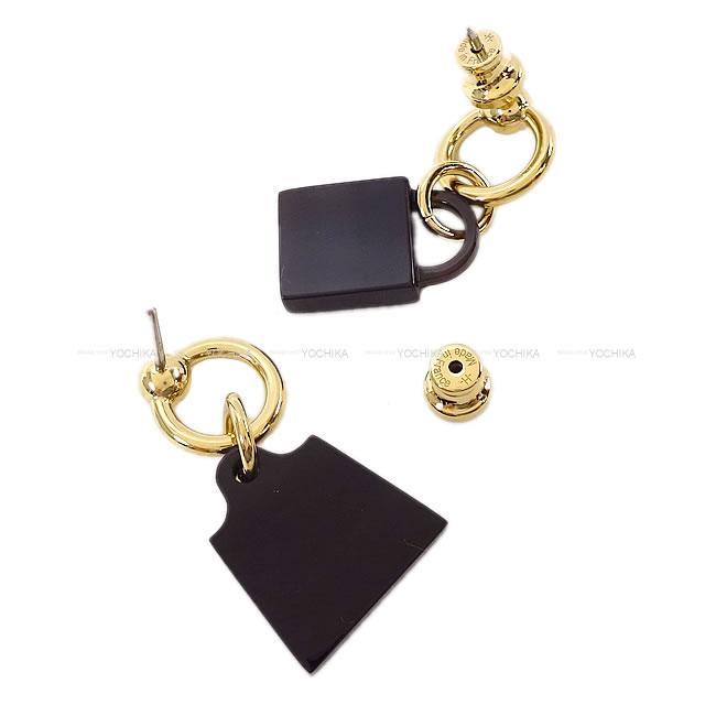 HERMES エルメス ピアス "アミュレット マロキニエ" カデナ&ケリー モチーフ バッファローホーン